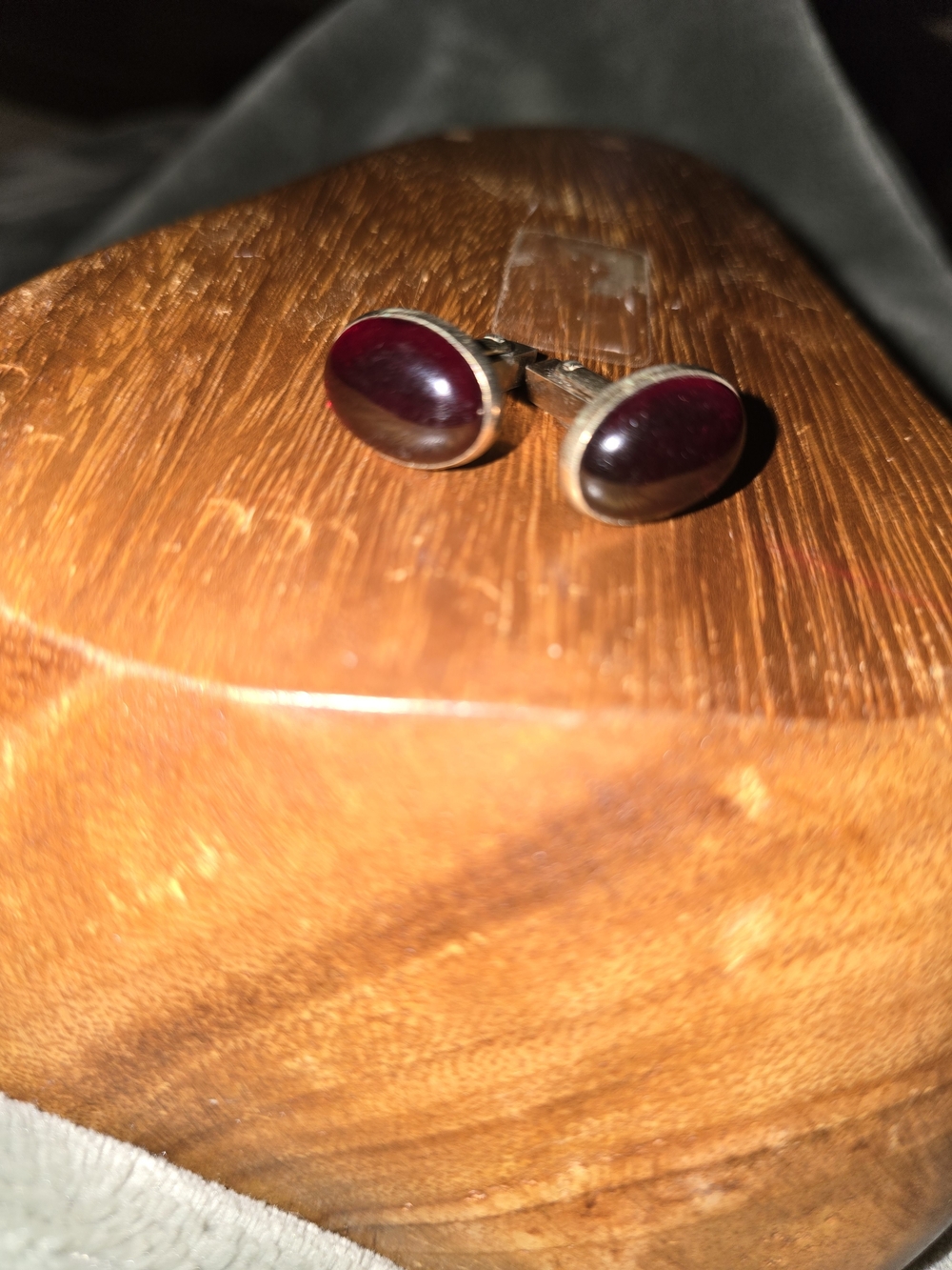 Men's Deep Burgundy Oval Cufflinks